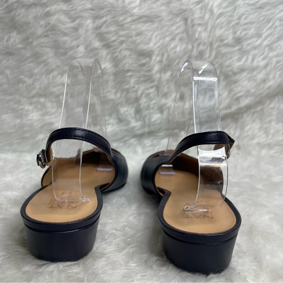 NWOB NATURALIZER BANKS SLINGBACK FRENCH NAVY BLUE LEATHER SIZE 10W - Picture 5 of 13
